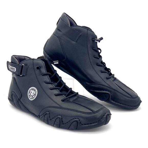 Clohoo Hi-Top Leather Sneakers Shoes Mens Size 10 Black Ankle Boot Aus Logo New - Picture 1 of 16